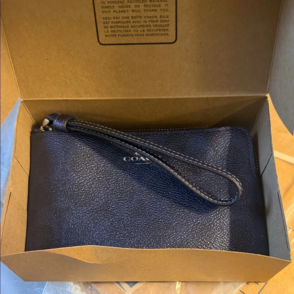 Coach Navy Leather Men's Pouch